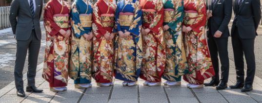 成人式　振袖　スーツ