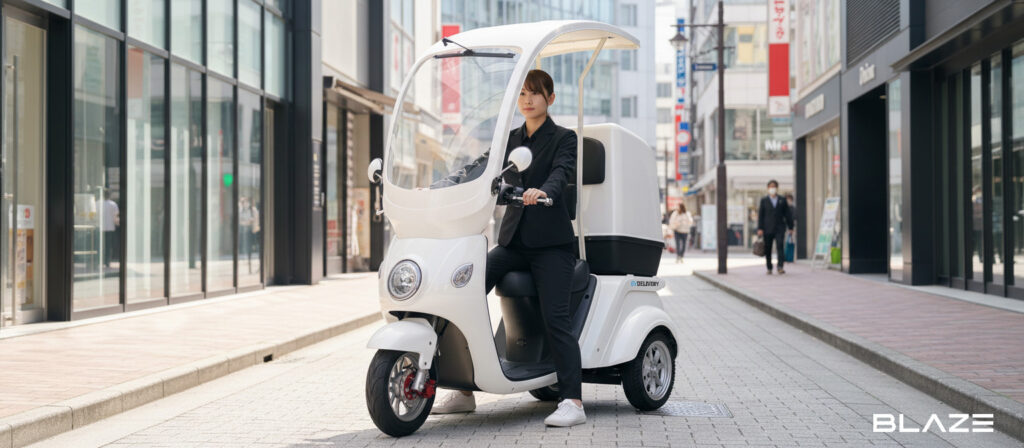 ブレイズ EVデリバリー ルーフ付き電動三輪スクーター