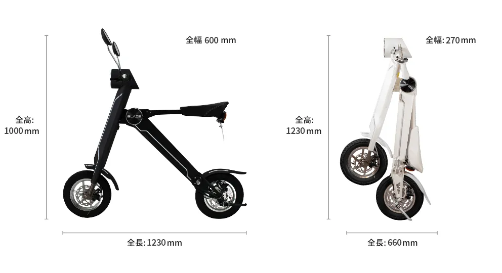 スマートEV　ブレイズ　折りたたみ　サイズ