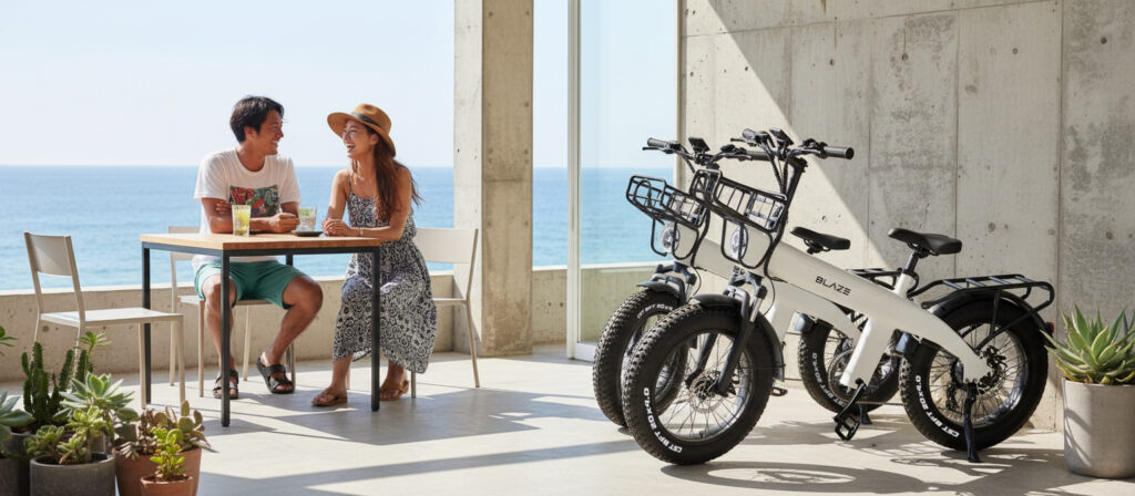 Blaze Style e-Bike ブレイズ スタイル e-バイク ファットバイク 電動アシスト自転車 海 男女 カフェ カップル