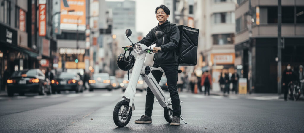 ブレイズ スマートEV 特定原付モデル デリバリー 街中