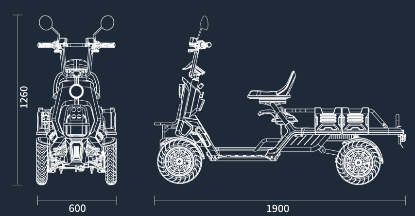 特定小型原付　小さな軽トラ　BLAZE e-CARGO ブレイズ イーカーゴのサイズ
