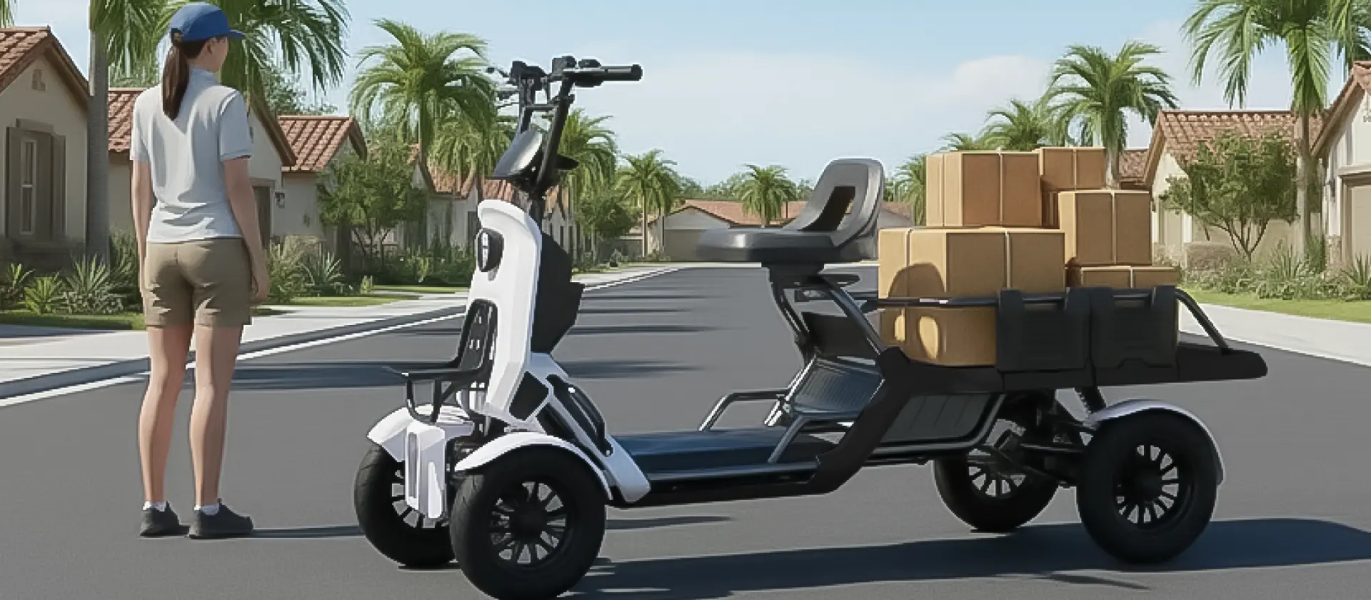 住宅街での配送シーン