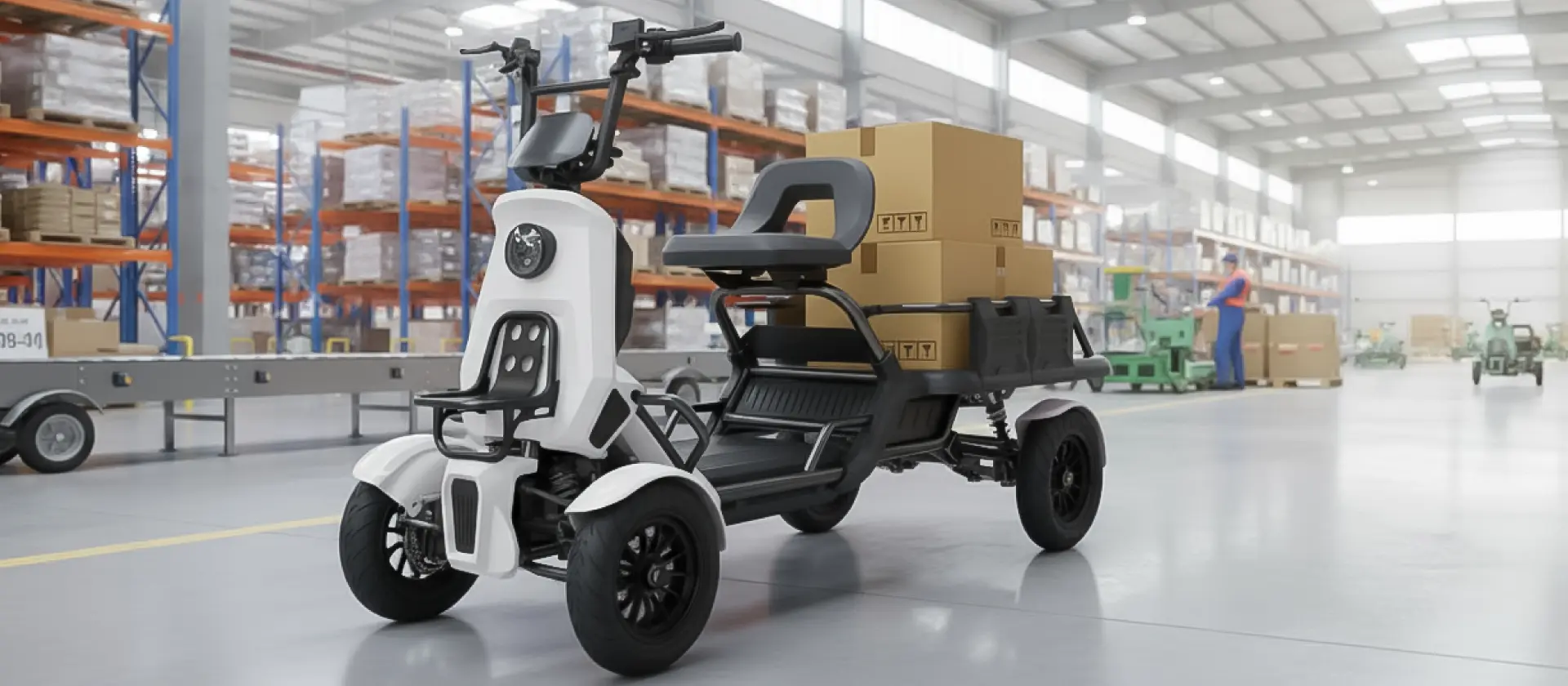 倉庫内での物流シーン