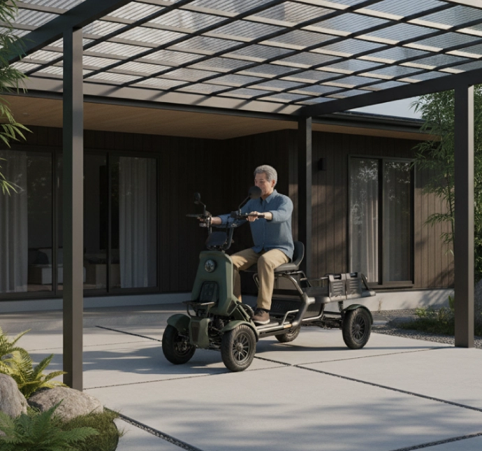 自宅駐車スペースでのBLAZE e-CARGO